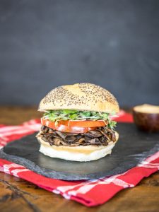 Portobello “Roast Beef” Sandwiches with Vegan Chipotle Mayo