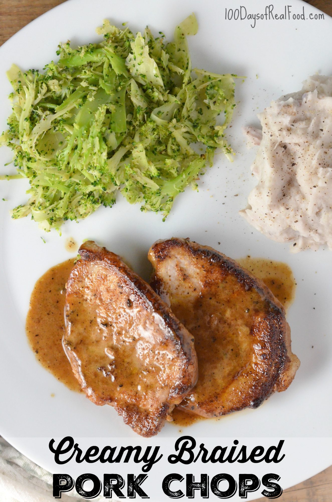 Creamy Braised Pork Chops (or Chicken)