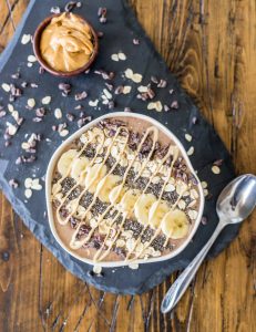 Chocolate Peanut Butter Cup Superfood Smoothie Bowl
